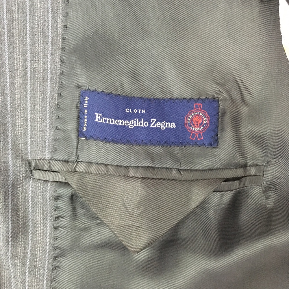 Ermenegildo zegna cloth 40r mens suit gray stripes wool silk new nwt ea0330 - Picture 6 of 8